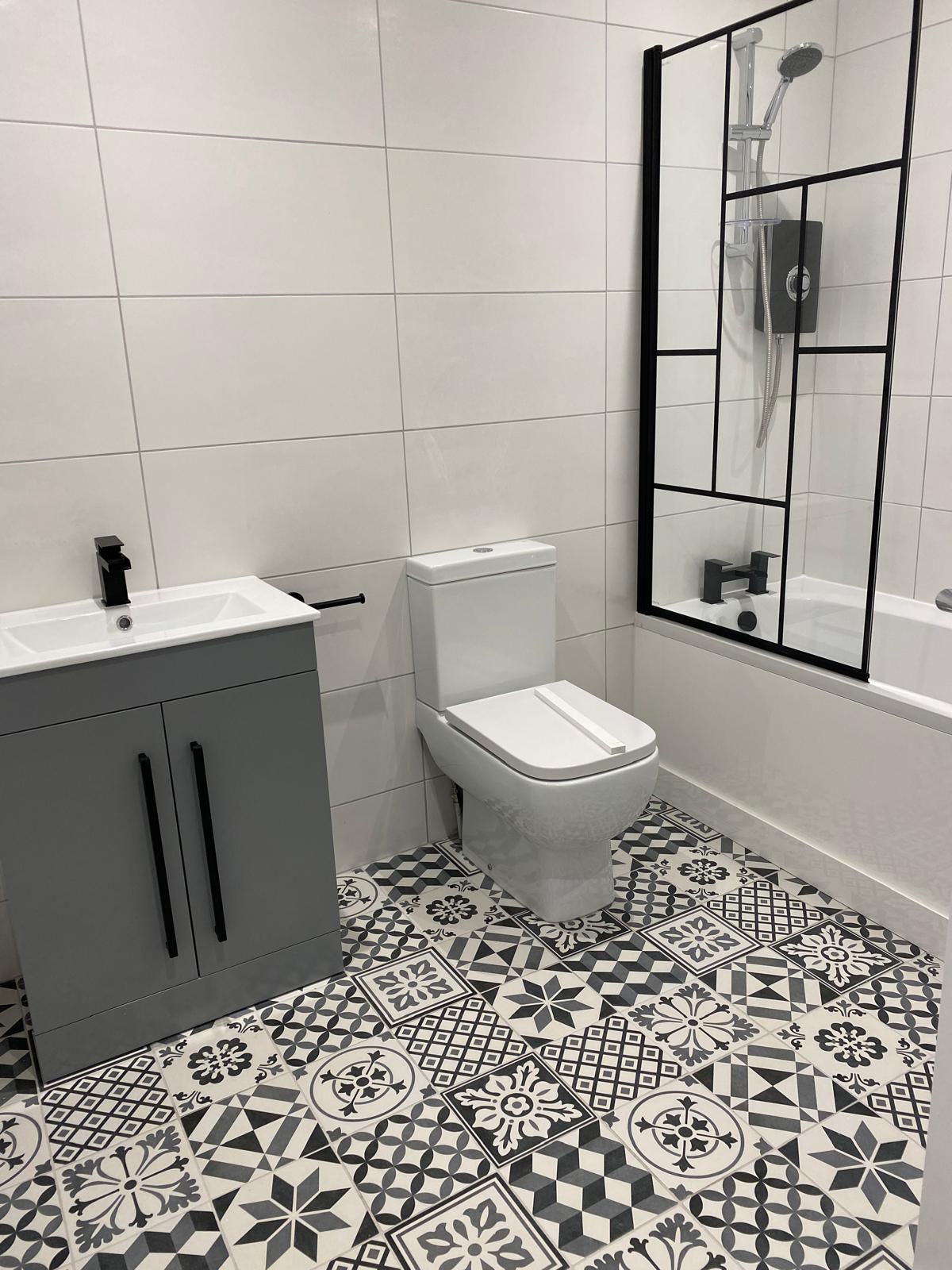 Completed relocated family bathroom