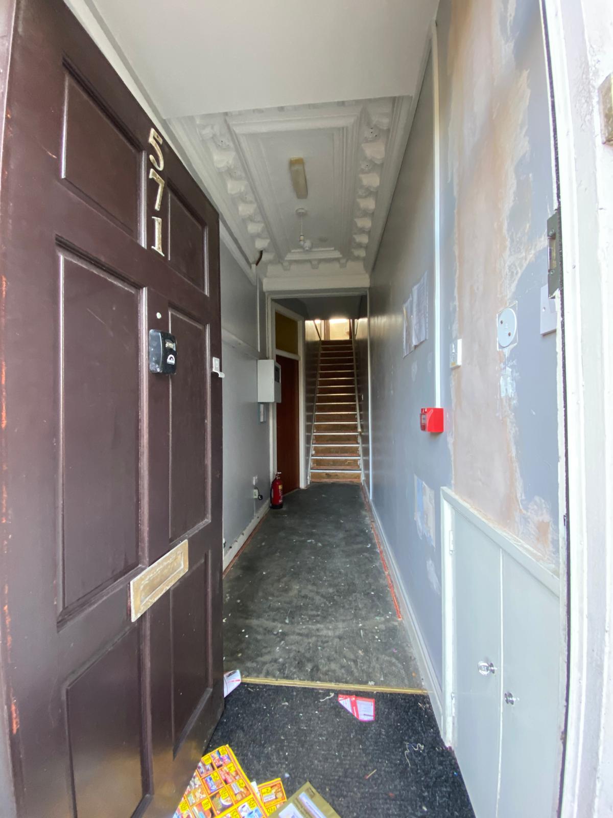 Hallway and HMO infrastructure before refurbishment